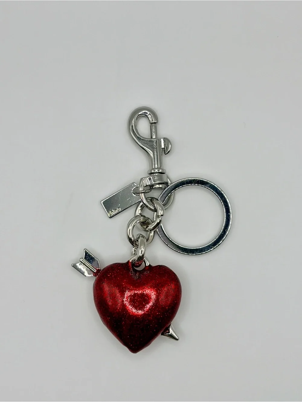 Trendy Red Heart Arrow Keychain Charm